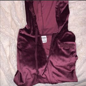 NWT PINK Velvet Hoodie